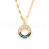 Elegant Fashion Brass Clear Cubic Zirconia Circle Pendant Necklaces for Daily Wear UR9743-2-3