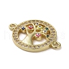 Brass Micro Pave Clear Cubic Zirconia Connector Charms with Enamel KK-H466-03G-2