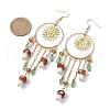 Golden 304 Stainless Steel Sun Chandelier Earrings EJEW-JE05674-01-4