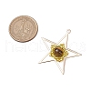 Natural Tiger Eye & Handmade Glass Seed Beaded Star Pendants PALLOY-MZ00496-02-2