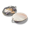 Baroque Natural Freshwater Shell Polymer Clay Rhinestone Big Pendants BSHE-P033-14A-3