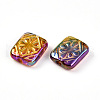 UV Plating Iridescent Opaque Acrylic Beads OACR-T028-34-3