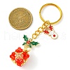 Christmas Woven Glass Keychains KEYC-MZ00017-01-3