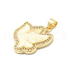 Brass Micro Pave Clear Cubic Zirconia Pendants KK-A221-15B-G-2