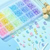 18 Style Transparent Rainbow Iridescent Acrylic Beadss Plated MACR-YW0002-09-6