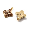 Brass Tiger Eye Pendants KK-B129-07G-2