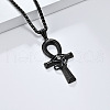 Eye of Horus Ankh Cross 304 Stainless Steel Pendant Wheat Chain Necklaces FS-WGA516E-02-1