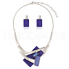 Rectangle Alloy Acrylic Pendant Necklaces & Stud Dangle Earrings Sets for Women WGBF392-01-5
