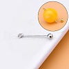 Anti-Tarnish Rhodium Plated 925 Sterling Silver Screw On Eye Ball Pins STER-L044-02B-P-1