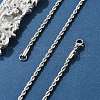 Tarnish Resistant 304 Stainless Steel Rope Chain Necklaces NJEW-E026-09P-1