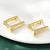 Rectangle Brass Micro Pave Clear Cubic Zirconia Hoop Earrings EJEW-L299-07G-3