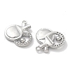 Brass Micro Pave Clear Cubic Zirconia Pendants KK-M102-37P-2
