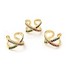 Cubic Zirconia Criss Cross Open Cuff Ring X-RJEW-E046-23G-01-2