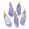 Electroplated Raw Rough Natural Quartz Crystal Big Pendants G-A229-02G-2