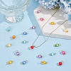 Acrylic Round Charms with Golden Tone Brass Loops PALLOY-HY00012-4