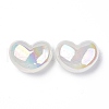 UV Plating Rainbow Iridescent Acrylic Beads OACR-H015-02-1