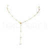 304 Stainless Steel and ABS Imitation Pearl Chain Necklaces NJEW-JN05266-3