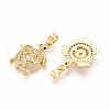 Brass Micro Pave Cubic Zirconia Pendants KK-N257-04G-2