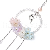 Natural Quartz Crystal Round Beaded Hanging Suncatchers HJEW-TA00290-4