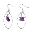 Natural Amethyst Dangle Earrings X-EJEW-JE02150-03-2