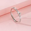 Adjustable Brass Micro Pave Clear Cubic Zirconia Finger Rings for Women FS-WG712C8-27-1