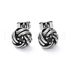 Yarn Ball 316 Surgical Stainless Steel Pave Clear Cubic Zirconia Stud Earrings for Women and Men EJEW-Z050-24AS-01-1