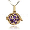 Golden Tone Brass Hollow Round Cage Pendants KK-J231-09G-1