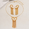 Elegant Zinc Alloy Hollow Heart Tassel Jewelry Set for Women HX7925-1