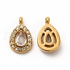 PVD Vacuum Plating 304 Stainless Steel Cubic Zirconia Pendants STAS-A076-01G-04-2