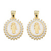 Brass Micro Pave Clear Cubic Zirconia Pendants KK-N227-95D-2