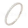 Rack Plating Brass Pave Clear Cubic Zirconia Open Cuff Bangles for Women BJEW-U004-02P-1