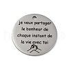 Anti-Tarnish 201 Stainless Steel Pendants STAS-R002-01P-03-1