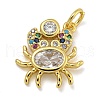 Marine Theme Rack Plating Brass Micro Pave Cubic Zirconia Pendants KK-I718-28G-01-1