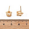 Crown Brass Micro Pave Clear Cubic Zirconia Stud Earrings for Women EJEW-G428-06G-5