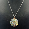 Alloy Pave Natural Colorful Abalone Shell Pendant Vintage Statement Necklaces HC0064-4-1