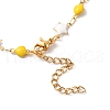 Enamel Star & Heart Link Chain Necklace NJEW-H169-02G-3