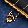 201 Stainless Steel Pendant Necklace for Women NJEW-F335-02G-01-5