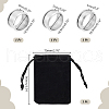 Unicraftale 3Pcs 3 Size 304 Stainless Steel Grooved Finger Ring Settings STAS-UN0057-11A-3