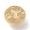 Golden Plated Brass Wax Sealing Stamp Head KK-K363-01G-04-2