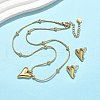 304 Stainless Steel Heart Pendant Necklaces & Stud Earrings for Women SJEW-B020-06G-1