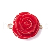 Opaque Resin Red Rose Flower Links Connector Charms PALLOY-JF02750-01-1