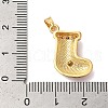 Christmas Theme Rack Plating Brass Cubic Zirconia Pendants KK-K385-119G-05-3