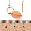 304 Stainless Steel & Dyed Natural White Jade Oval Link Chain Necklaces for Women NJEW-A045-10G-5