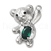 Rack Plating Brass Micro Pave Cubic Zirconia Pendants KK-Q786-01P-1