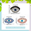AHADERMAKER 6pcs 3 style Evil Eye Non-woven Fabrics Cloth Sew on Appliques PATC-GA0001-19-2