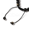8mm Round Natural Golden Sheen Obsidian Braided Bead Bracelets BJEW-C067-01B-22-4