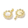 Rack Plating Brass Pave Clear Cubic Zirconia Pendants X-KK-K360-04G-2