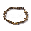 Natural Tiger Eye Chips Beaded Stretch Bracelets for Women BJEW-JB10046-05-2