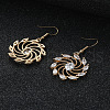 Flower Brass Micro Pave Clear Cubic Zirconia Dangle Earrings WG2DD79-01-1