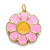 Brass Enamel Pendants KK-B029-10G-B-1